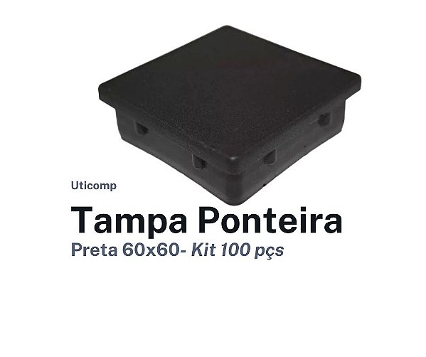 Tampa Ponteira Interna Preta 60x60 100pçs