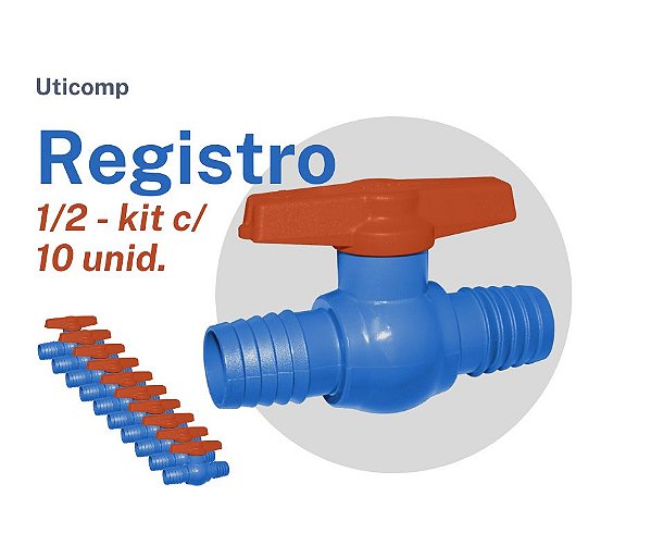Registro De Esfera Para Mangueira Lisa 1/2 União Dentada Kit 10pçs