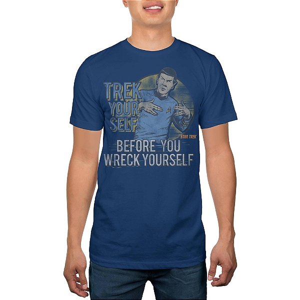 Camiseta Masculina Star Trek Azul