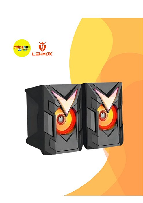 Alto-Falante PC Lehmox LEY-1870 USB P2 Som Estéreo Caixa de Som para Computador Notebook com Controle de Volume