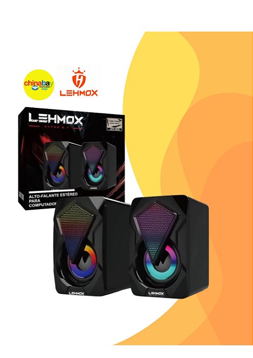 Alto-Falante para PC Lehmox LEY-1916 USB P2 Som Potente Estéreo Caixa de Som para Notebook