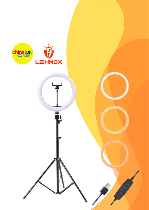 Ring Light 12'' Polegadas / Lehmox LEY-272 Iluminação Profissional