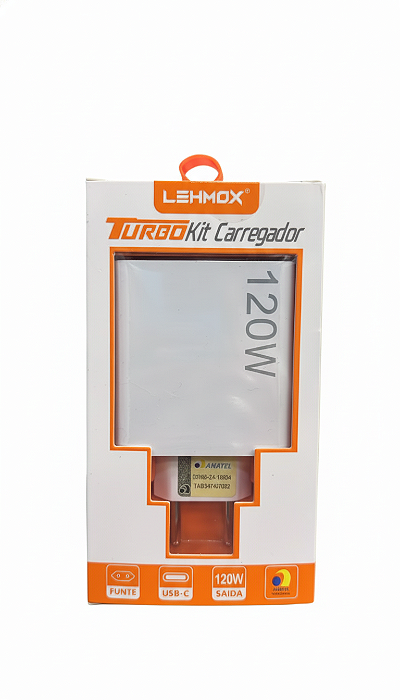 Fonte Turbo Lehmox LE-626 Tipo-C 120W – Potência e Desempenho em Carregamento Rápido