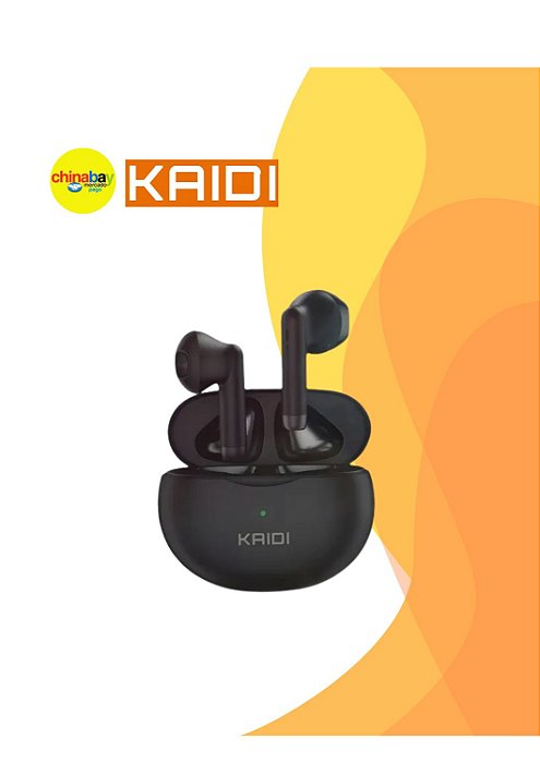 Fone de Ouvido Bluetooth TWS Kaidi KD-770 Som Estéreo- Sortidas