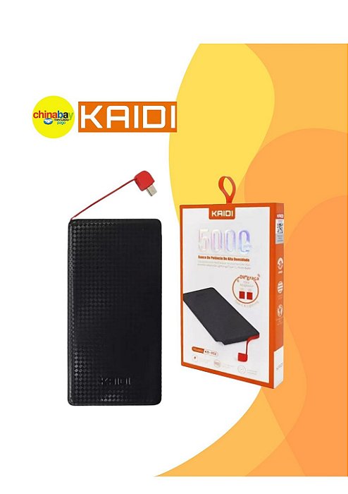 Carregador Portátil Power Bank 5000mAh Kaidi KD-952