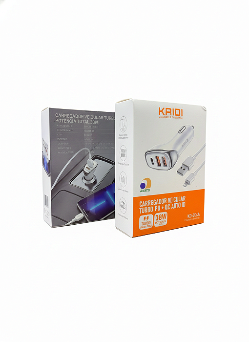 Carregador Veicular Kaidi KD-304A – Turbo