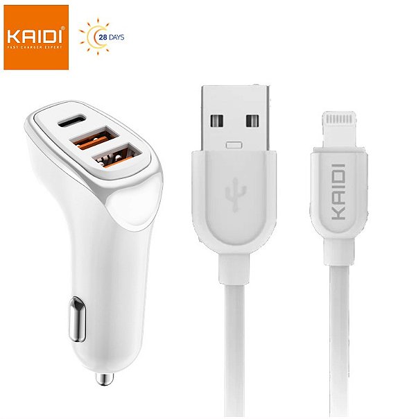 Carregador Veicular Kaidi KD-304A – Turbo