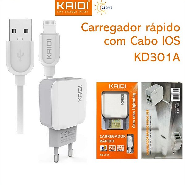 Carregador Rápido Kaidi KD-301A