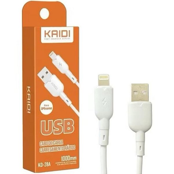 Cabo USB para Lightning Kaidi KD-28A - 1 Metro