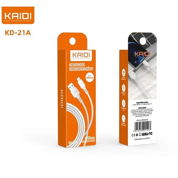 Cabo USB para Tipo-C Kaidi KD-21C - 1 Metro