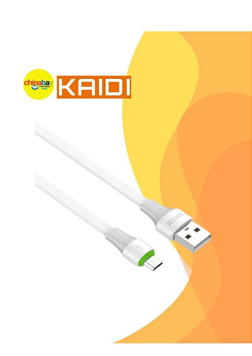 Cabo USB para Micro/V8 Kaidi KD-332M - 3 Metros