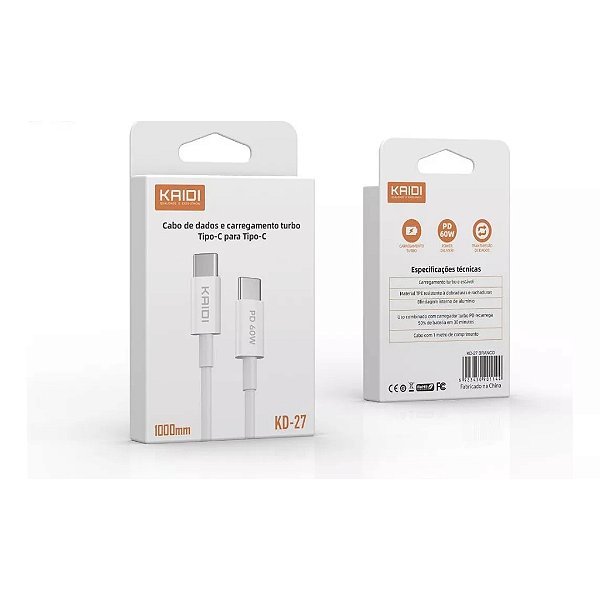 Cabo Turbo Tipo-C para Tipo-C Kaidi – 1 Metro
