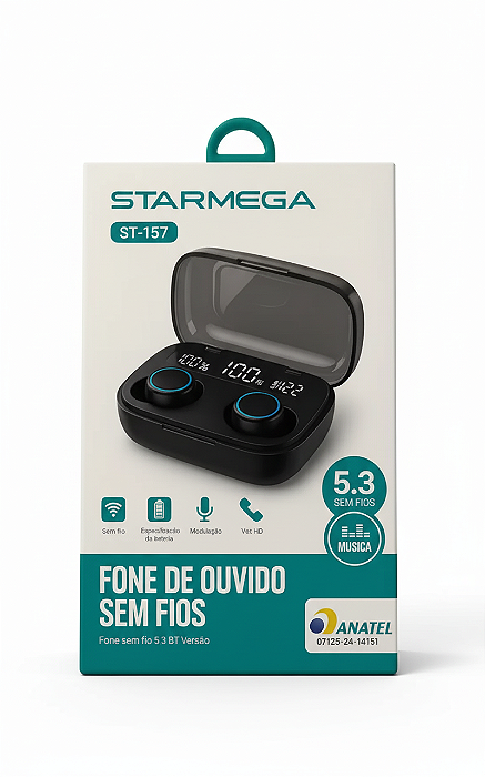 Fone de Ouvido Bluetooth Starmega ST-157 – Qualidade de Som e Conforto