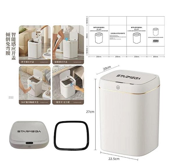 Lixeira Automática com Sensor Starmega ST-377