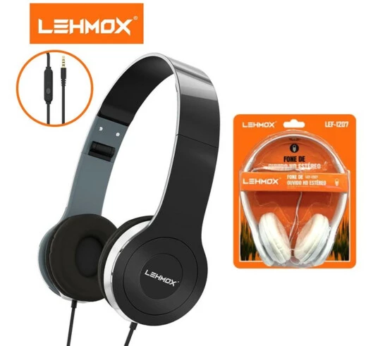 Fone De Ouvido Com Fio LehmoX Headset Estéreo Com Microfone -Sortidas