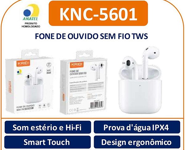 Fone de Ouvido Sem Fio Kaidi KNC5601 – Conforto, Qualidade e Resistência