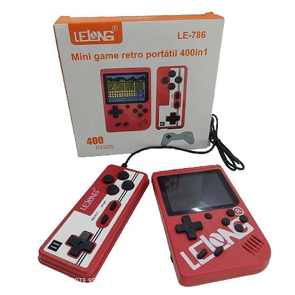Mini Game Retrô Portátil Lelong LE-786 – Diversão com 400 Jogos - Cor Sortida