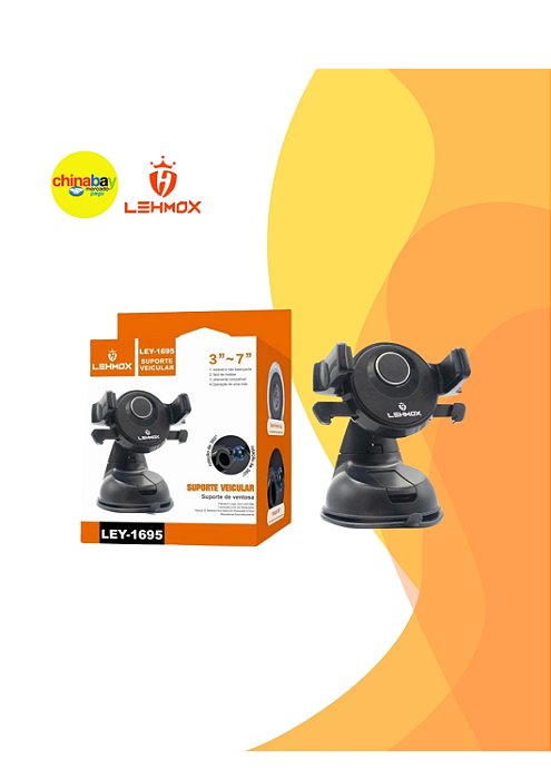 Suporte Veicular de Celular Lehmox LEY-1695 – Com Ventosa