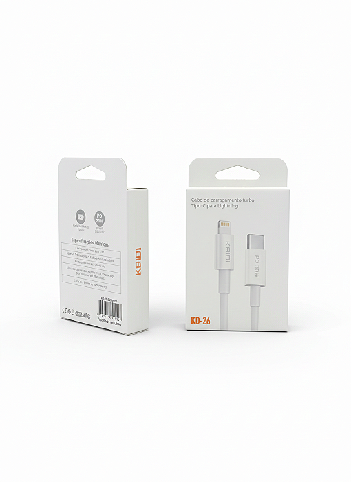 Cabo Kaidi KD-26 Tipo-C Para Iphone – Carregamento Turbo PD 30W