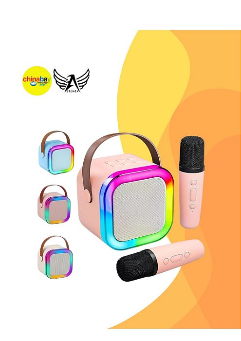 Caixa Som Infantil Bluetooth 20w Karaokê Microfone Sem Fio Altomex AM-8552 - Sortida