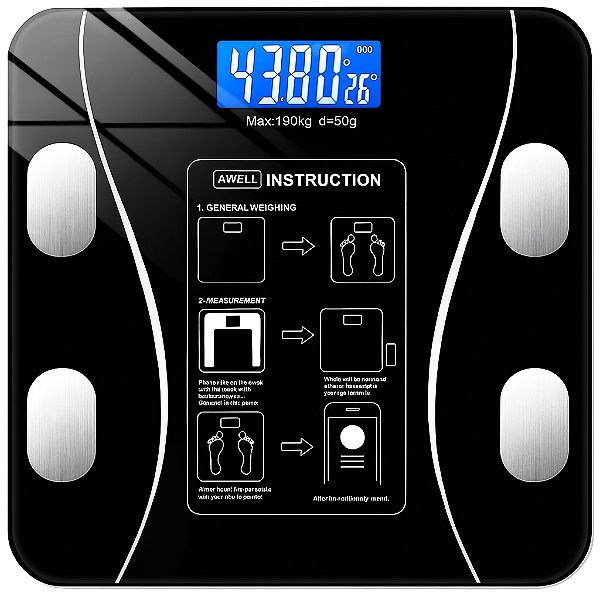 Balança Digital Controle Peso Corporal Bioimpedância Precisão - Altomex AL-SF011 - Preto