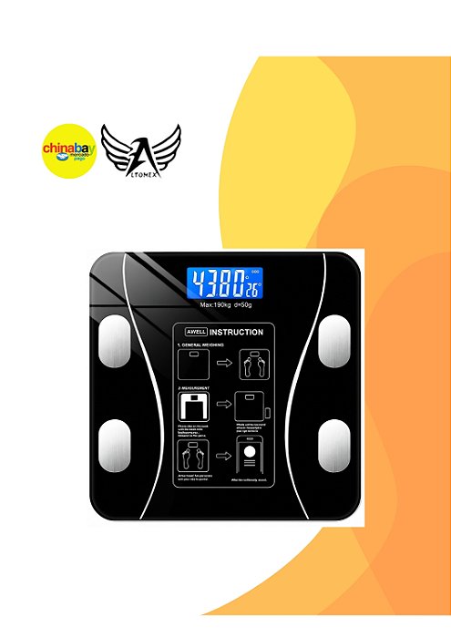 Balança Digital Controle Peso Corporal Bioimpedância Precisão - Altomex AL-SF011 - Preto