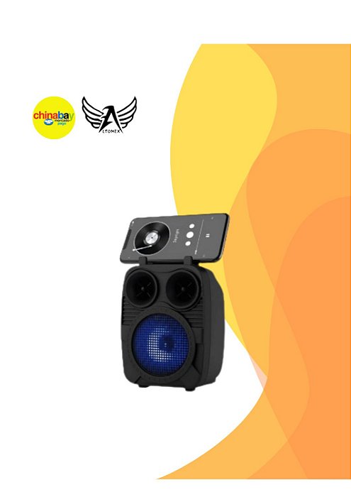 Caixa De Som Bluetooth Led Rgb Portátil 8w Alta Qualidade - Preto