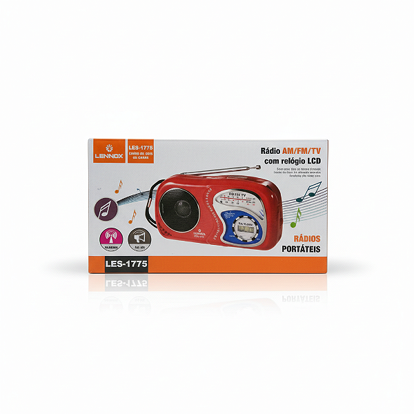 Rádio Portátil Lehmox LES-1775 – Completo e com Som Potente- Sortidas