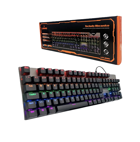 Teclado Gamer Lehmox LEY-2081 – Iluminação RGB, Performance e Estilo