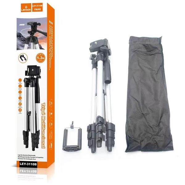 Tripé Lehmox LEY-3110B – Ajustável, Leve e Perfeito para Fotos e Vídeos