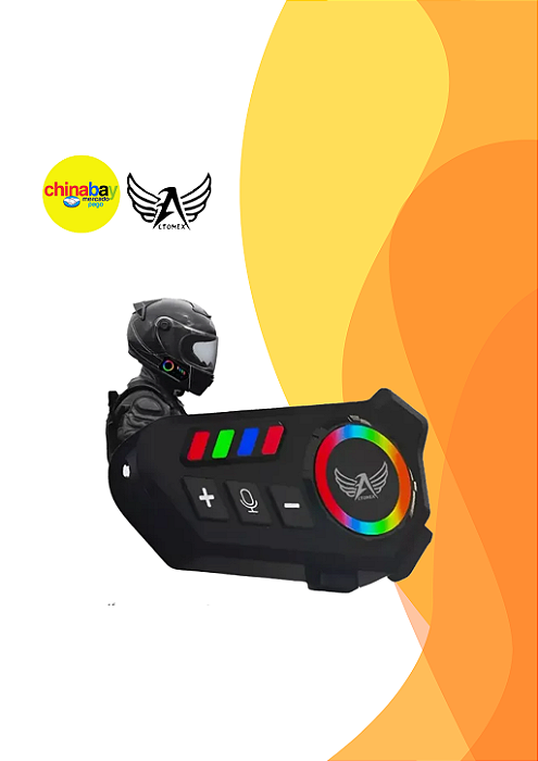 Microfone Rígido para Capacete Altomex B08 À Prova d’Água Com LED RGB