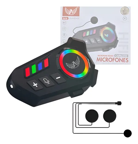 Microfone Rígido para Capacete Altomex B08 À Prova d’Água Com LED RGB
