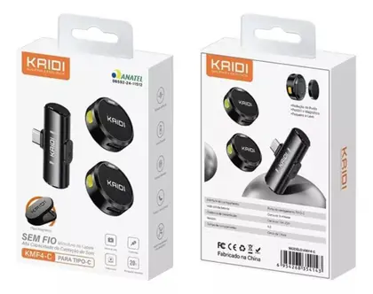 Microfone de Lapela Sem Fio Kaidi KMF4-C – Tipo-C