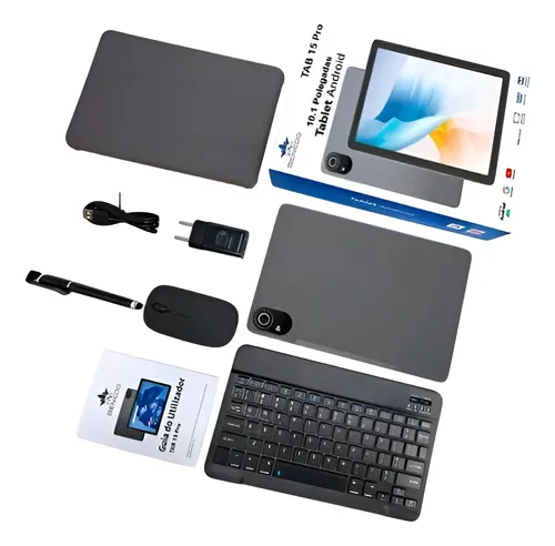 Tablet Android Tab 15pro Benedo 10.1'' Kit Acompanha Cinza-chumbo