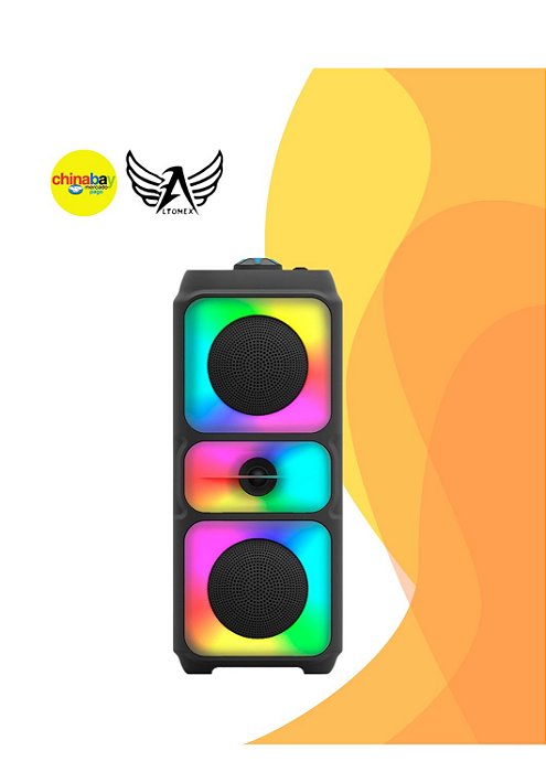 Caixa de Som Bluetooth 50W Potente com LED RGB - AL-3829