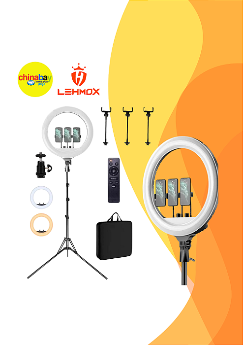 Ring Light Ny-05 Luz De Preenchimento Multifuncional Pol.18 Preto