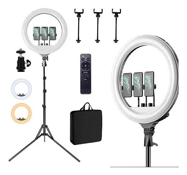 Ring Light Ny-05 Luz De Preenchimento Multifuncional Pol.18 Preto