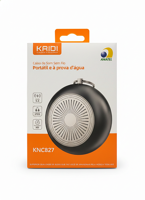 Caixa De Som Sem Fio Portatil Kaidi Knc827 E Á Prova D'água Cinza-escuro 5v