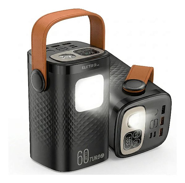 Carregador Portátil Power Bank Turbo 60.000mah 22.5w Eletro Preto