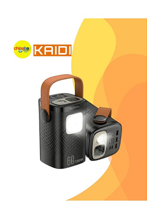 Carregador Portátil Power Bank Turbo 60.000mah 22.5w Eletro Preto