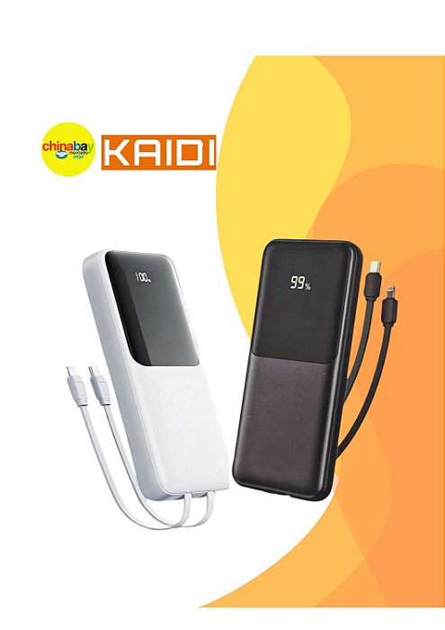 Carregador Power Bank 10.000mah Kaidi 22.5w Cor Sortida