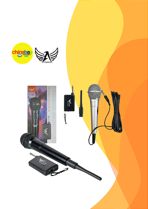 Microfone Profissional Sem Fio Dinâmico Altomex M-996w