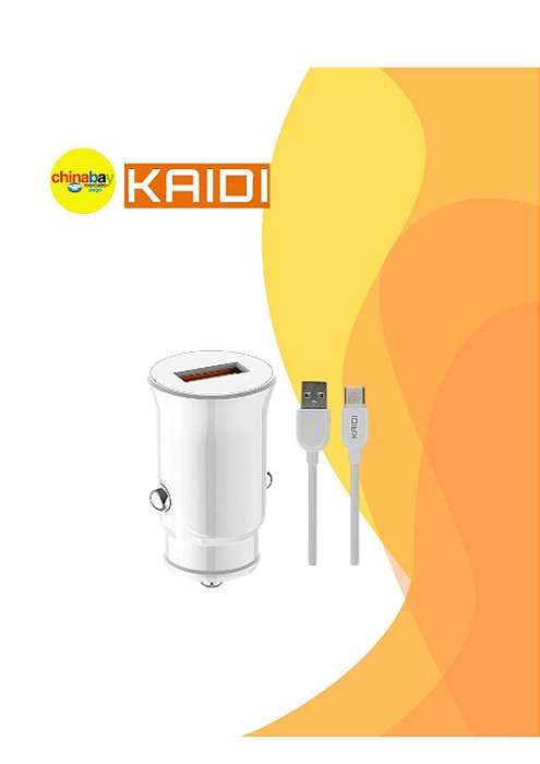 Carregador Veicular Kaidi KD-501 – Turbo, USB para Tipo-c