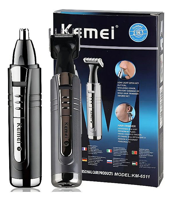 Aparador Multigroomer Kemei KM-6511 Barba Nariz Orelha Bateria