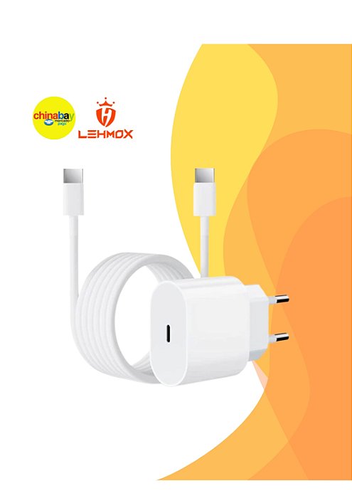 Fonte Com cabo Turbo Lehmox LE-357 Tipo-C – 25W | Carregador Rápido