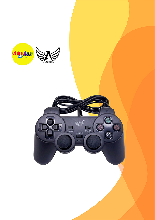 Controle Com Fio ALTO-2Y para PS2 com Cabo 1.8 Metros Analógico Dual Shock - Altomex