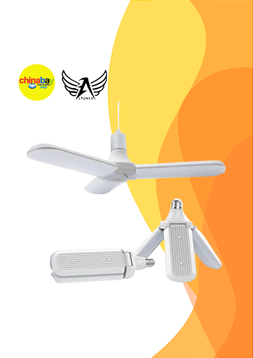 Lâmpada LED Retrátil Fan Blade 45W Altomex AL-4883 Dobrável Bivolt