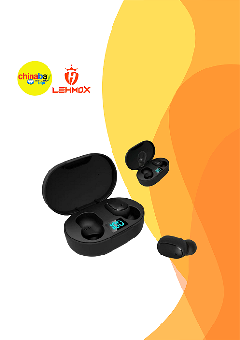 Fone De Ouvido Sem Fio Bluetooth LEF-E6S TWS Display Digital Led Microfone Para Treino