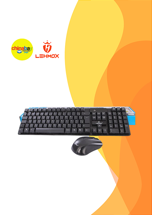Kit Teclado E Mouse Sem Fio Lehmox LEY-176 Wireless 2.4GHz ABNT2 PC Notebook