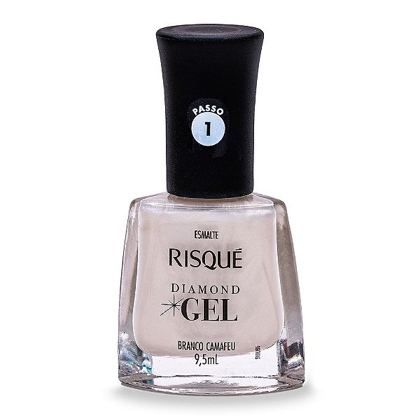 Esmalte Risqué Diamond Gel Branco Camafeu